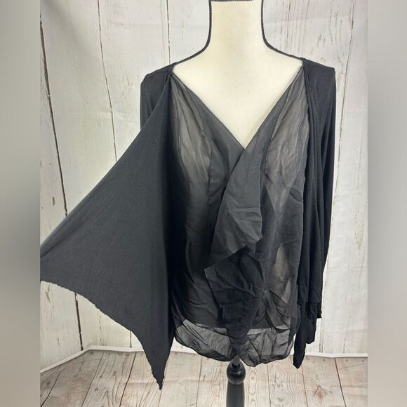 Gothic Coverup Cardigan Double Viscose Layer Black - Picture 5 of 9